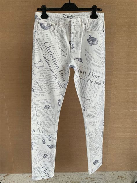 dior newspaper jeans|White Slim.